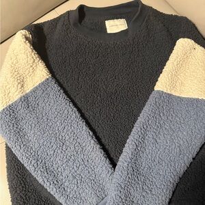American Eagle Outfitters Women’s Crewneck Sweater - Navy and Light Blue